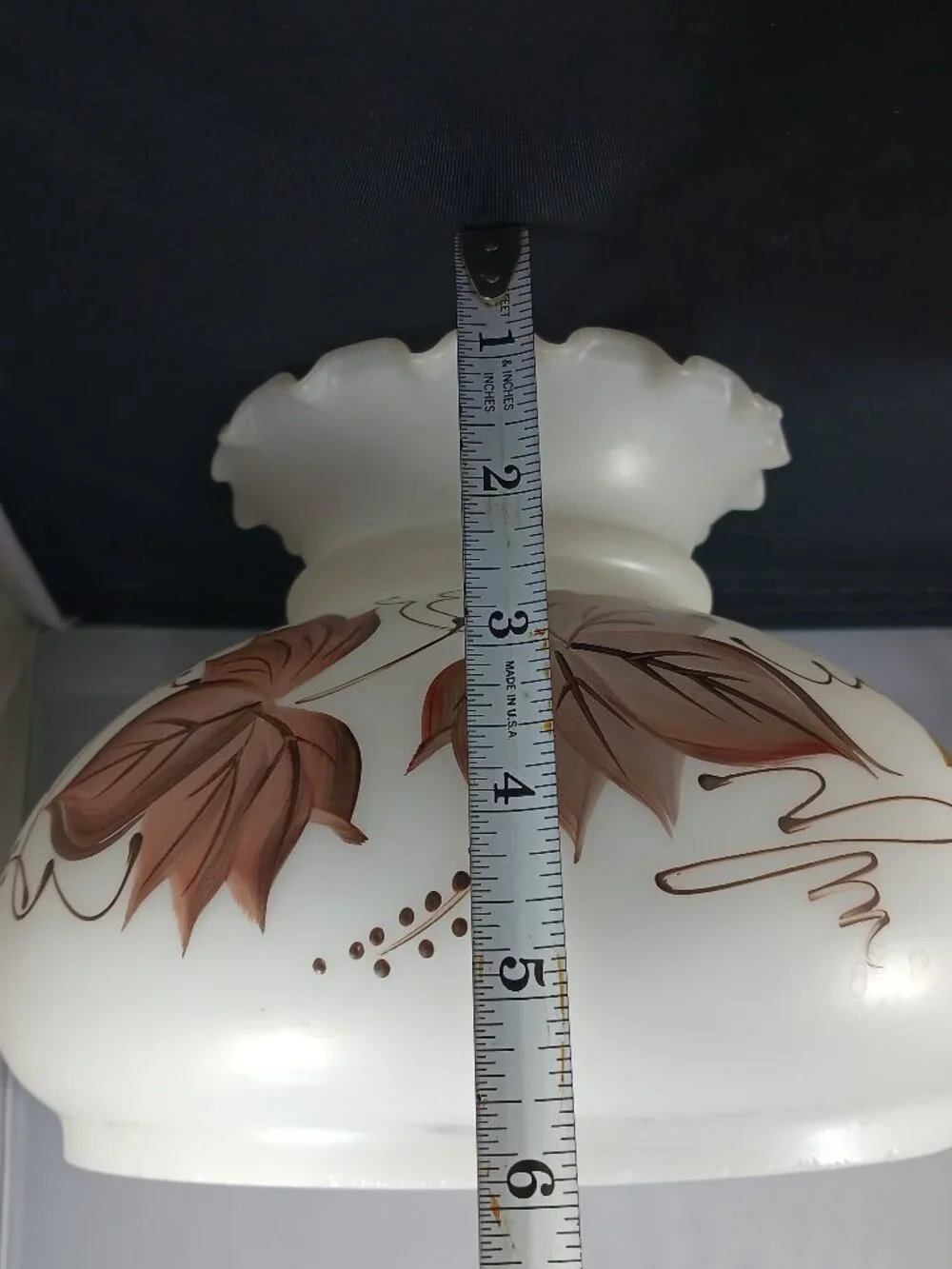 Hurricane Lamp Shades Fall Foliage Brown Leaf Design
